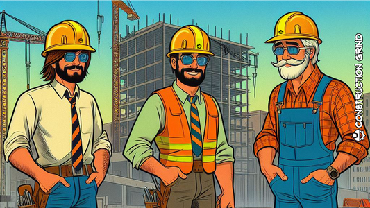 Three generations of construction; a Boomer, a Gen Xer, and a Gen Z